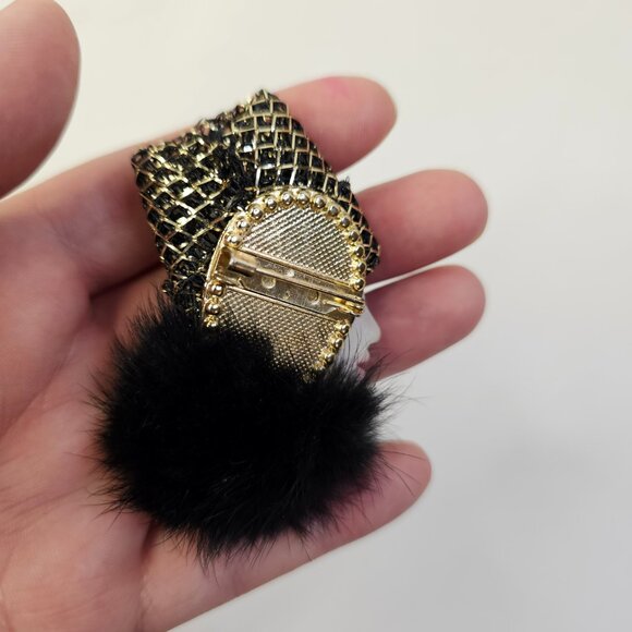 Porcelain Vintage Women Face Brooch Fancy Fashionista Unmarked Pin - Picture 7 of 10